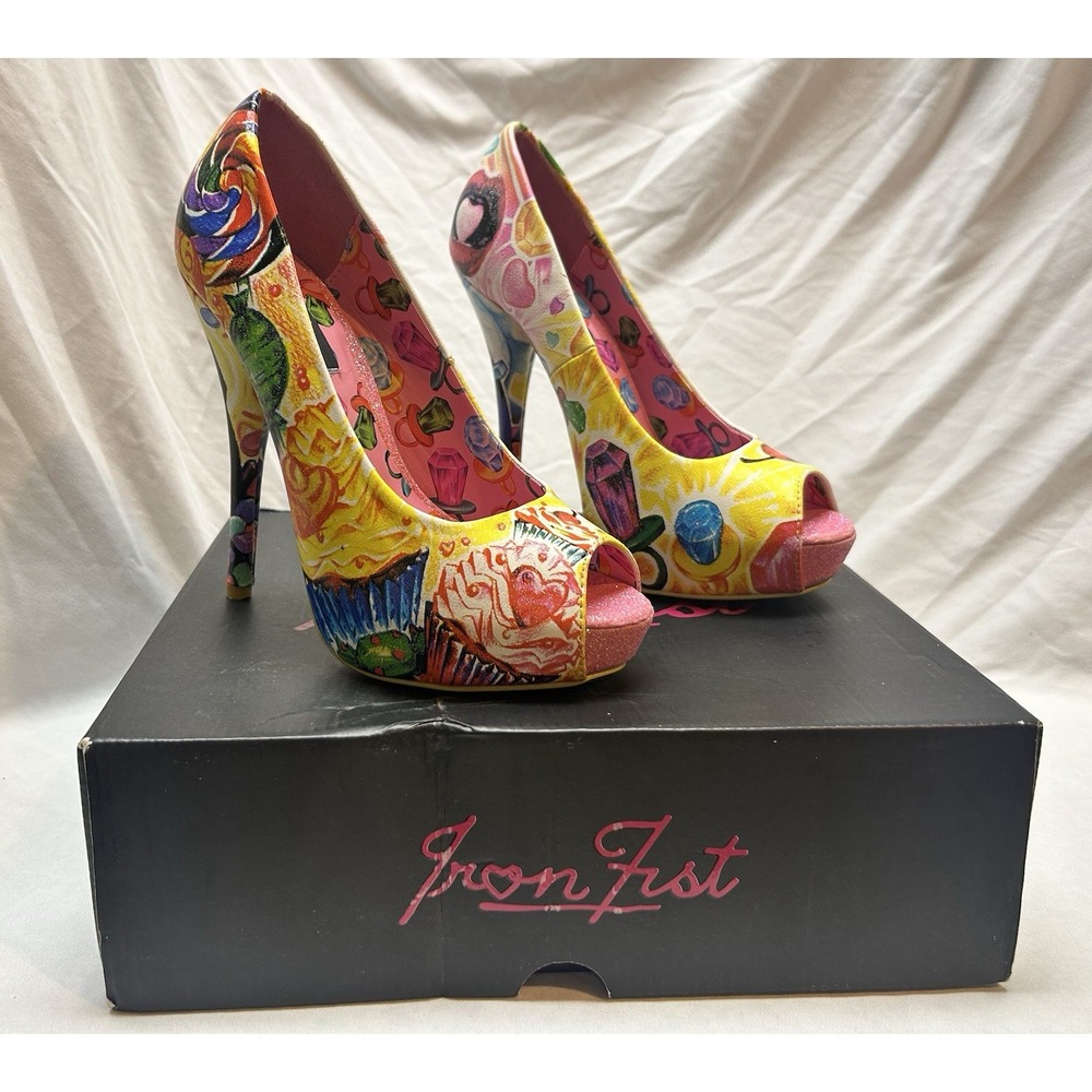 Iron Fist x Latisha Wood Sweets For My Sweet Candy Glitter Platform Pumps Size 7